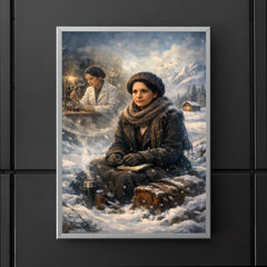 Lise Meitner in snowy exile reflection poster 5