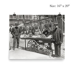 Little Italy food cart - young men selling food from a cart in Little Italy, New York City, 1908 poster 2