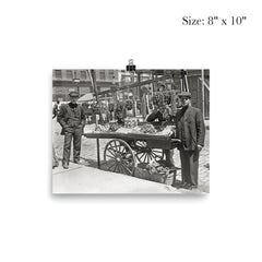 Little Italy food cart - young men selling food from a cart in Little Italy, New York City, 1908 poster 4