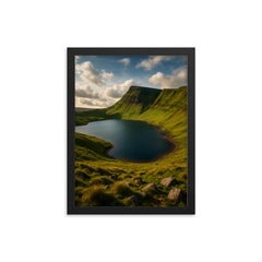 Llyn y Fan Fach Wales framed print on a plain backdrop in size 12"x16".