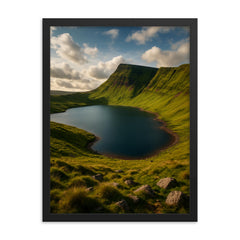 Llyn y Fan Fach Wales framed print on a plain backdrop in size 18"x24".