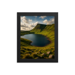 Llyn y Fan Fach Wales framed print on a plain backdrop in size 8"x10".