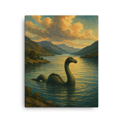 Loch Morar Scotland Morag canvas print on a plain backdrop in size 16"x20".