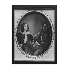 Lola Montez and Alights-on-a-Cloud, Cheyenne Chief, 1851-1852 framed print on a plain backdrop in size 18"x24".