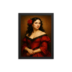Lola Montez framed print on a plain backdrop in size 12"x16".