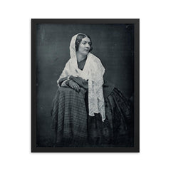 Lola Montez framed print on a plain backdrop in size 16"x20".