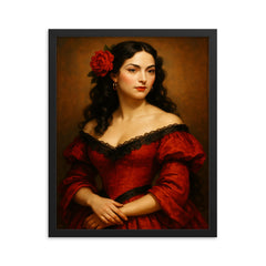 Lola Montez framed print on a plain backdrop in size 16"x20".