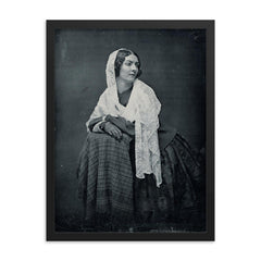 Lola Montez framed print on a plain backdrop in size 18"x24".