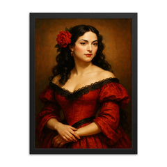 Lola Montez framed print on a plain backdrop in size 18"x24".