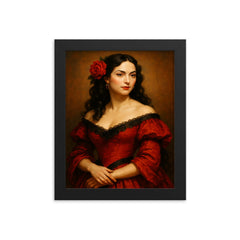 Lola Montez framed print on a plain backdrop in size 8"x10".