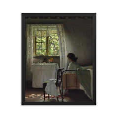 Longing by Harald Slott-Moller, 1913 framed print on a plain backdrop in size 16"x20".