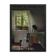 Longing by Harald Slott-Moller, 1913 framed print on a plain backdrop in size 18"x24".