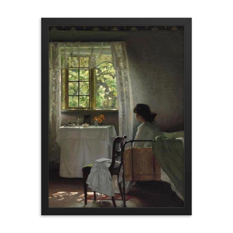 Longing by Harald Slott-Moller, 1913 framed print on a plain backdrop in size 18