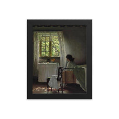 Longing by Harald Slott-Moller, 1913 framed print on a plain backdrop in size 8"x10".