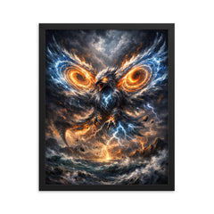 Lorenz attractor as storm bird of chaos framed print on a plain backdrop in size 16"x20".
