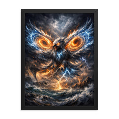 Lorenz attractor as storm bird of chaos framed print on a plain backdrop in size 18"x24".