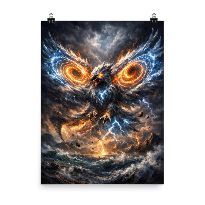 Lorenz attractor as storm bird of chaos poster on a plain backdrop in size 8