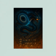 Lorenz attractor as storm serpent above equations poster 8