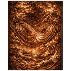 Lorenz attractor in tempestuous copper engraving style jigsaw puzzle