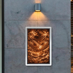 Lorenz attractor in tempestuous copper engraving style poster 2