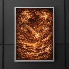 Lorenz attractor in tempestuous copper engraving style poster 5