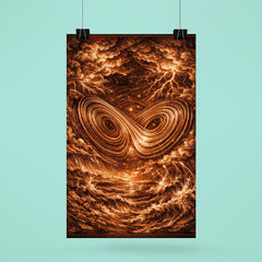 Lorenz attractor in tempestuous copper engraving style poster 6