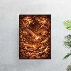 Lorenz attractor in tempestuous copper engraving style poster 7
