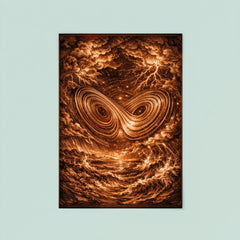 Lorenz attractor in tempestuous copper engraving style poster 8