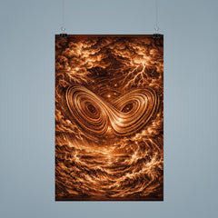 Lorenz attractor in tempestuous copper engraving style poster 9