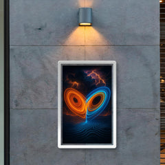 Lorenz attractor over thunderstorm topology lines poster 2