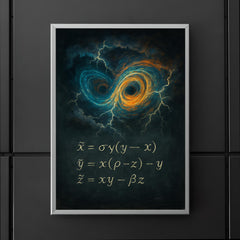 Lorenz attractor storm over blackboard poster 5