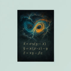 Lorenz attractor storm over blackboard poster 8
