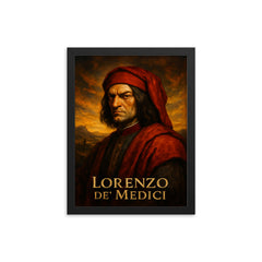 Lorenzo de’ Medici framed print on a plain backdrop in size 12"x16".