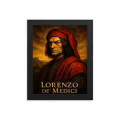 Lorenzo de’ Medici framed print on a plain backdrop in size 8"x10".