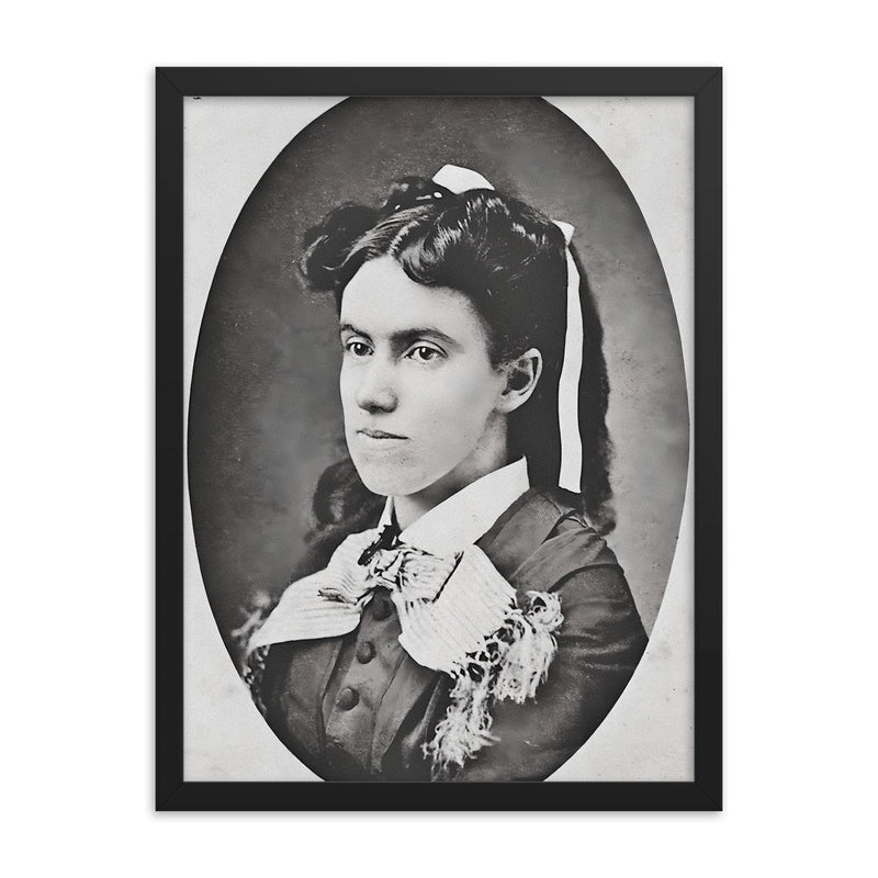 Lottie Moon framed print on a plain backdrop in size 18