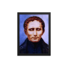 Louis Braille framed print on a plain backdrop in size 12"x16".