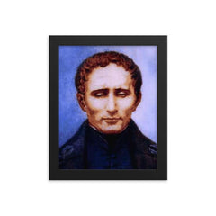 Louis Braille framed print on a plain backdrop in size 8"x10".
