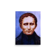 Louis Braille poster on a plain backdrop in size 12"x16".