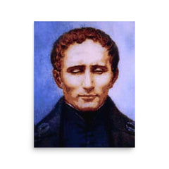 Louis Braille poster on a plain backdrop in size 16"x20".