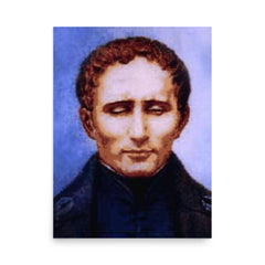 Louis Braille poster on a plain backdrop in size 18"x24".