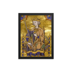 Louis IX of France framed print on a plain backdrop in size 12"x16".