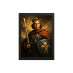Louis IX of France framed print on a plain backdrop in size 12"x16".