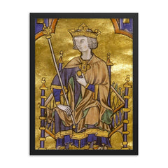 Louis IX of France framed print on a plain backdrop in size 18"x24".