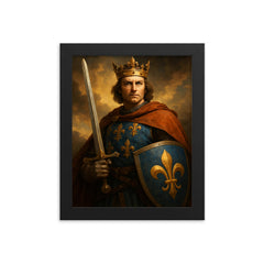 Louis IX of France framed print on a plain backdrop in size 8"x10".