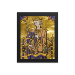 Louis IX of France framed print on a plain backdrop in size 8"x10".