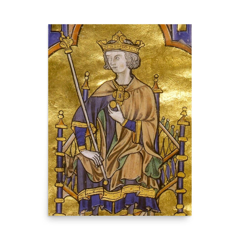 Louis IX of France poster on a plain backdrop in size 18