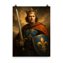 Louis IX of France poster on a plain backdrop in size 8"x10".