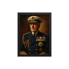Louis Mountbatten 1st Earl Mountbatten of Burma framed print on a plain backdrop in size 12"x16".