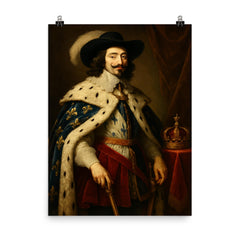 Louis XIII of France poster on a plain backdrop in size 8"x10".