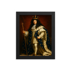 Louis XIV framed print on a plain backdrop in size 8"x10".